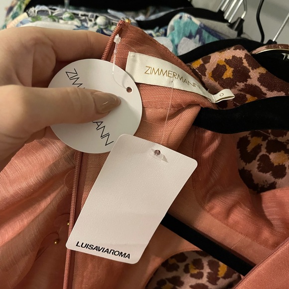 NWT ZIMMERMANN CONCERT DISC MINI DRESS Lipstick Pink Size 0 - Picture 8 of 16